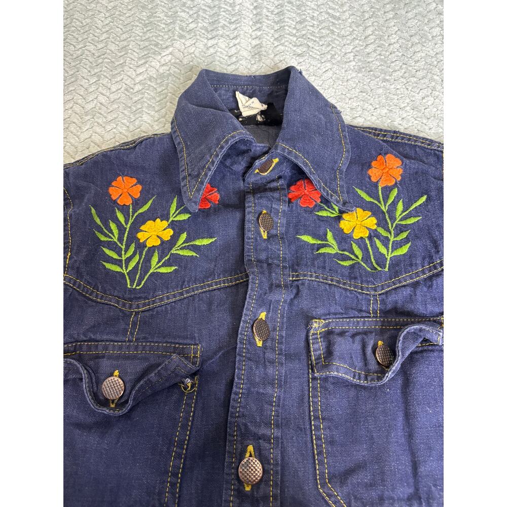 Vintage Floral Embroidered Denim Jacket - Picture 3 of 7